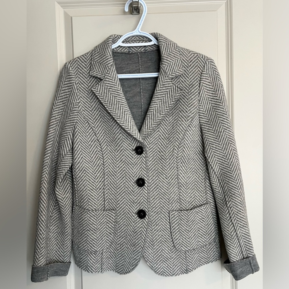 MAX MARA Weekend Herringbone Knit Wool Jacket Blazer Size 6